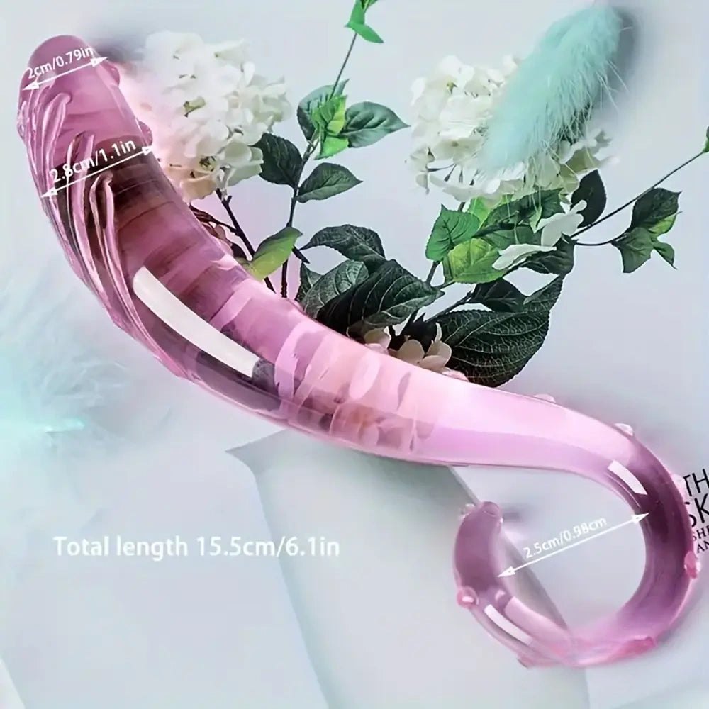 Pink Crystal Glass Dildo - 3-Style Glass Dildo Set