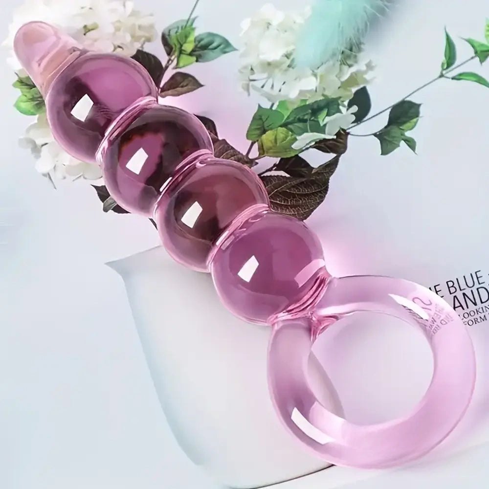 Pink Crystal Glass Dildo - 3-Style Glass Dildo Set