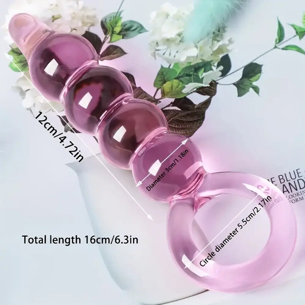 Pink Crystal Glass Dildo - 3-Style Glass Dildo Set
