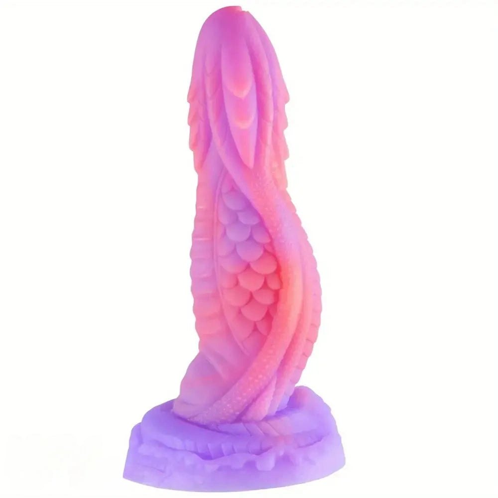 Pink Dragon Scale Dildo 8 In - Silicone Monster Dildo