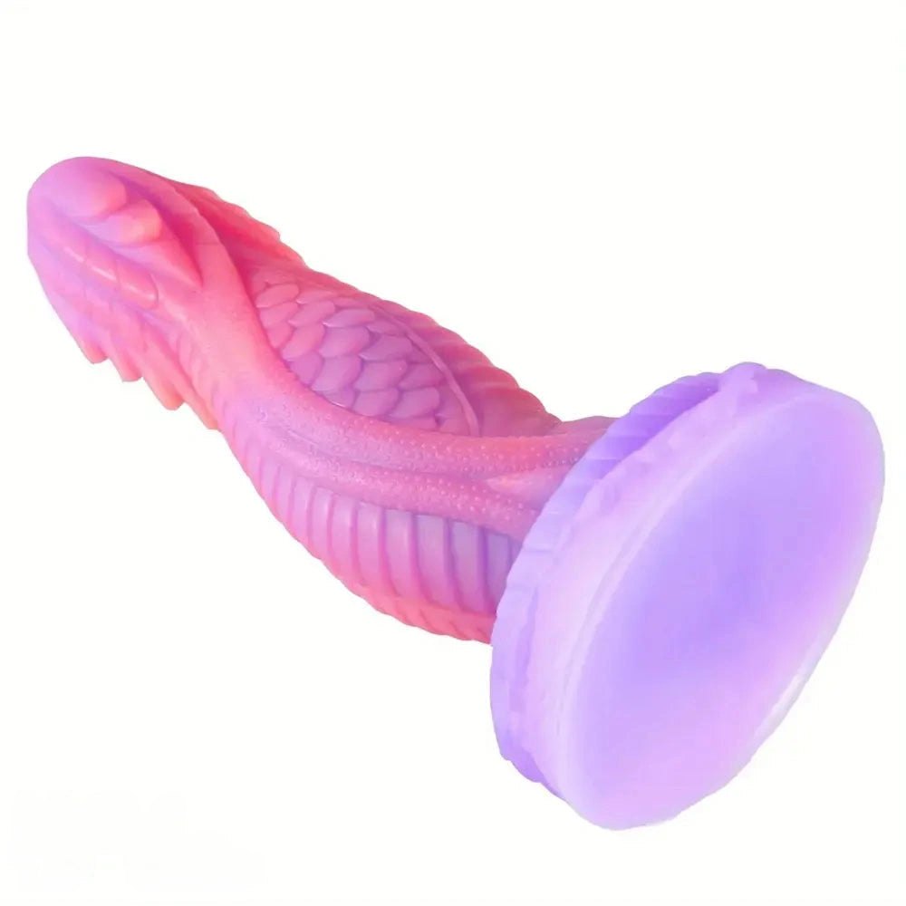 Pink Dragon Scale Dildo 8 In - Silicone Monster Dildo
