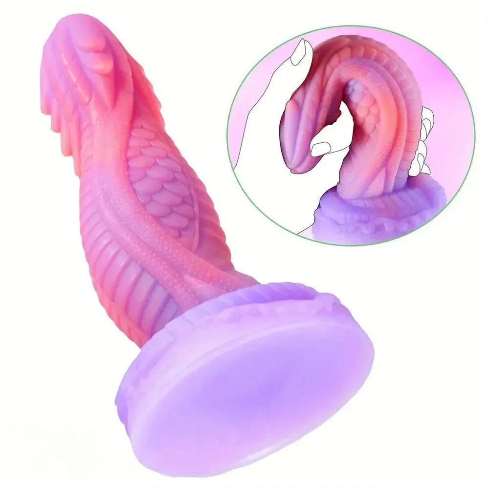 Pink Dragon Scale Dildo 8 In - Silicone Monster Dildo