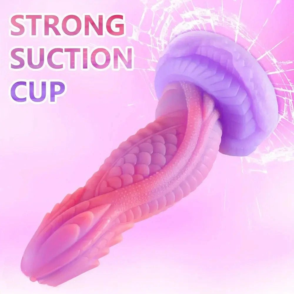 Pink Dragon Scale Dildo 8 In - Silicone Monster Dildo