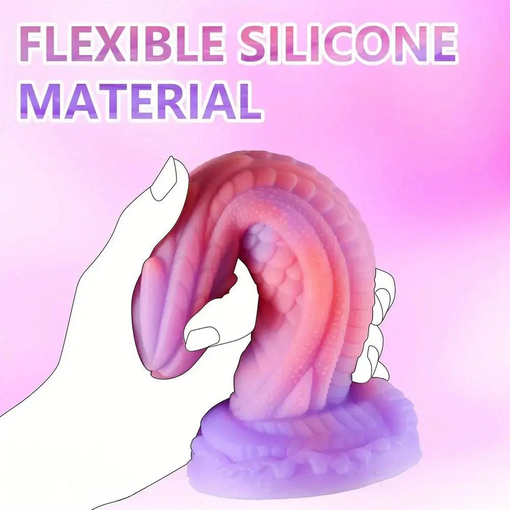 Pink Dragon Scale Dildo 8 In - Silicone Monster Dildo