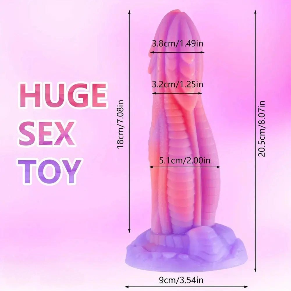 Pink Dragon Scale Dildo 8 In - Silicone Monster Dildo