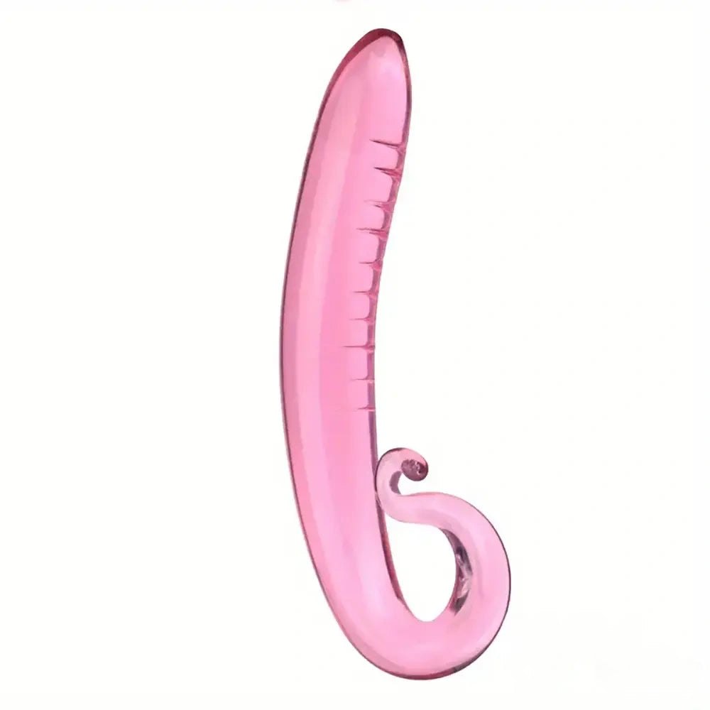 Pink Glass Crystal Dildo - Glass Dildo For G-Spot Play