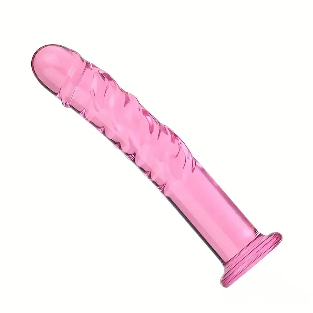 Pink Glass Crystal Dildo - Glass Dildo For G-Spot Play