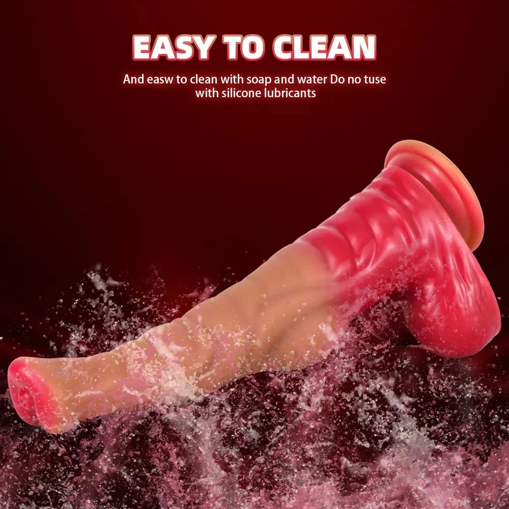 Pink Gradient Horse Dildo - Silicone Knotted Animal Dildo