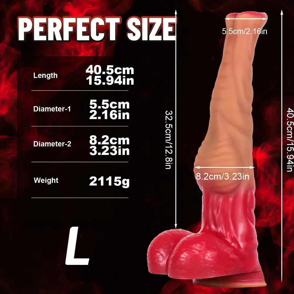 Pink Gradient Horse Dildo - Silicone Knotted Animal Dildo