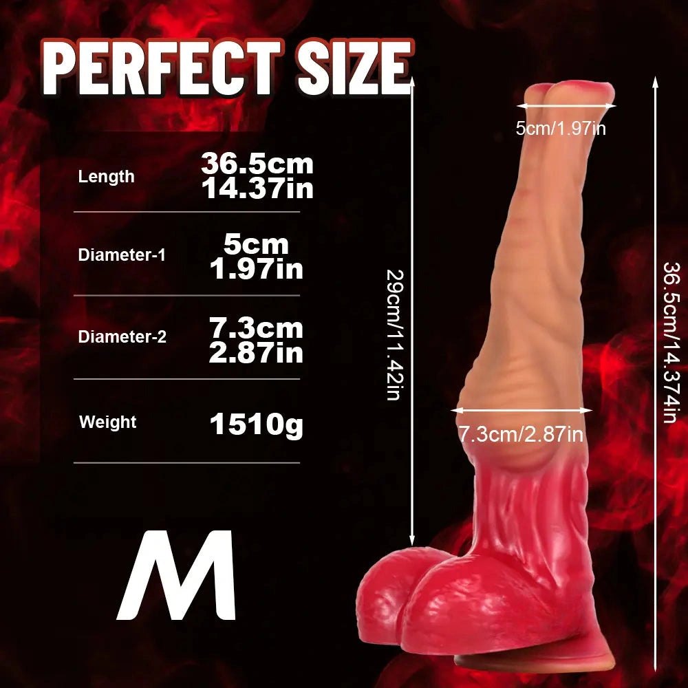 Pink Gradient Horse Dildo - Silicone Knotted Animal Dildo