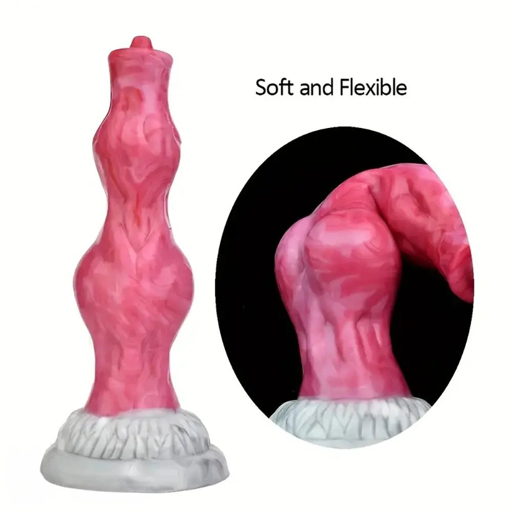 Pink Knot Fantasy Dildo 8 In - Silicone Knotted Dildo