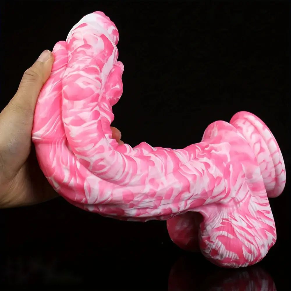 Pink Marble Ridged Anal Dildo - Anal Dildo In 2 Sizes