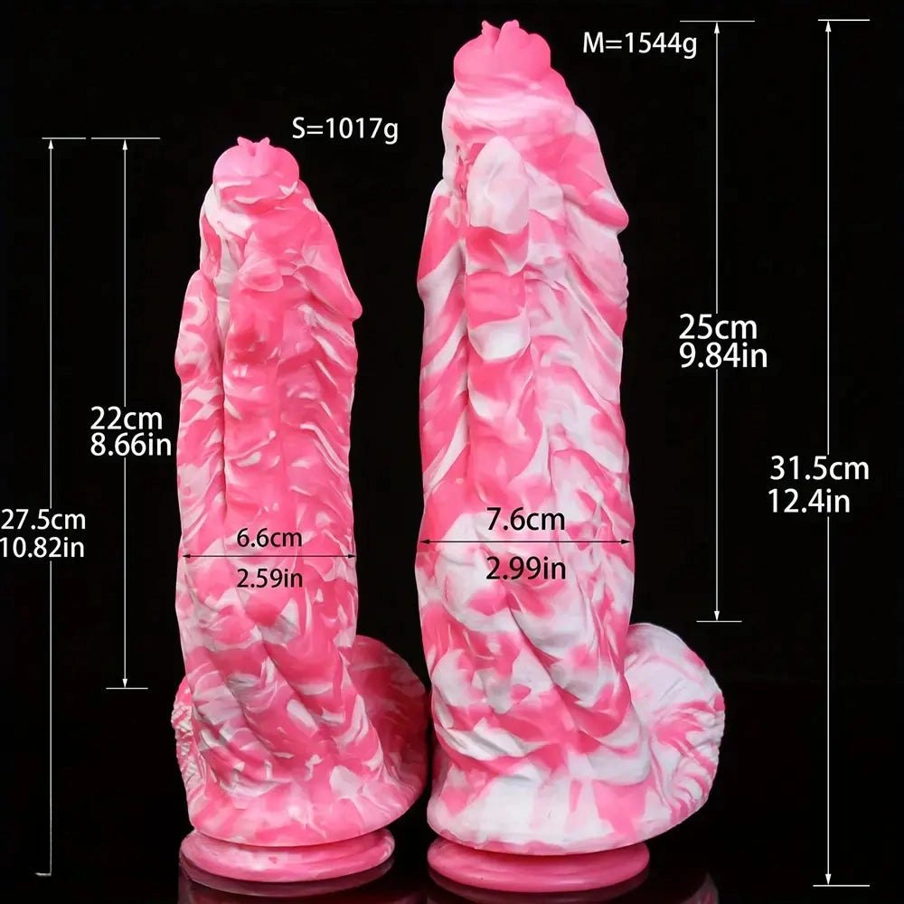 Pink Marble Ridged Anal Dildo - Anal Dildo In 2 Sizes