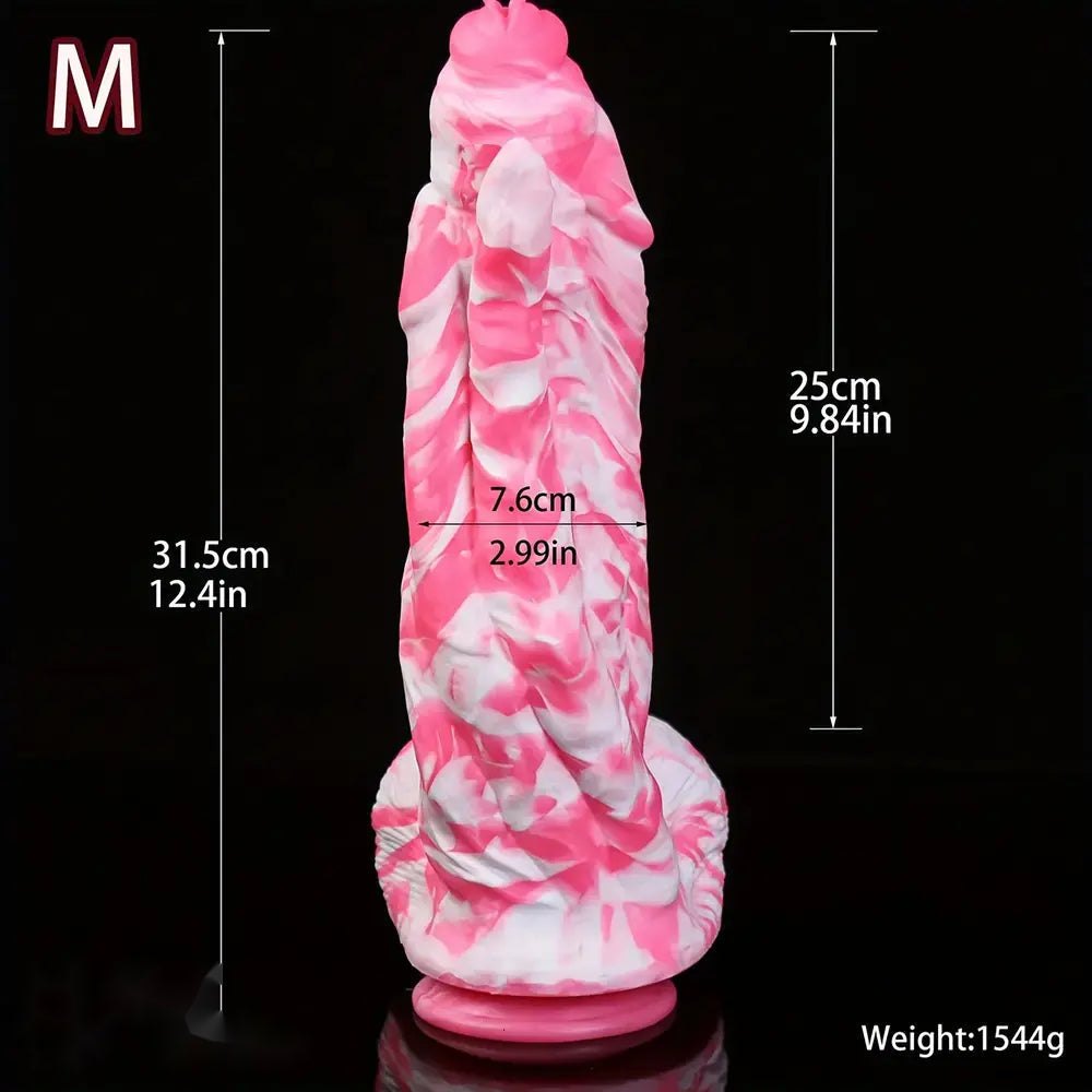 Pink Marble Ridged Anal Dildo - Anal Dildo In 2 Sizes