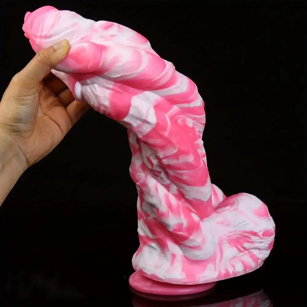 Pink Marble Ridged Anal Dildo - Anal Dildo In 2 Sizes