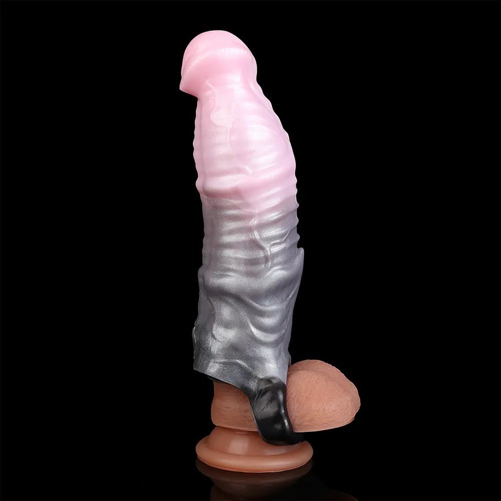 Pink Ombre Penis Sleeve 7 in - Realistic Silicone Extender