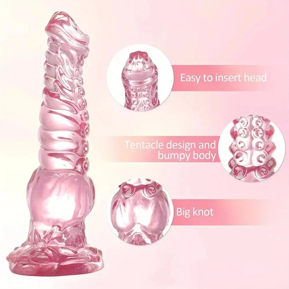 Pink Ridged Fantasy Dildo 9.4in - Fantasy Tentacle Dildo