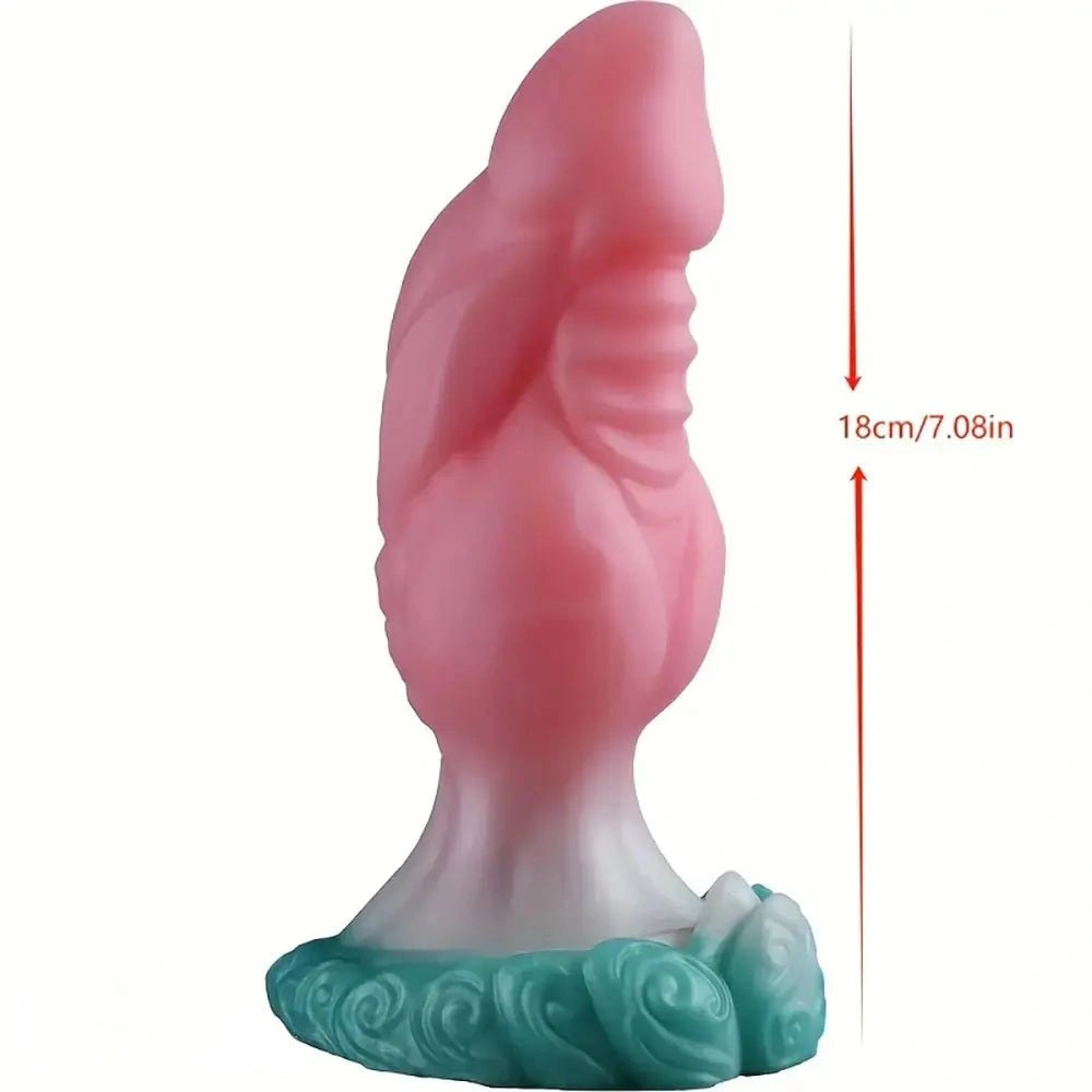 Pink Ridged Knot Dildo - Silicone Animal Knot Dildo