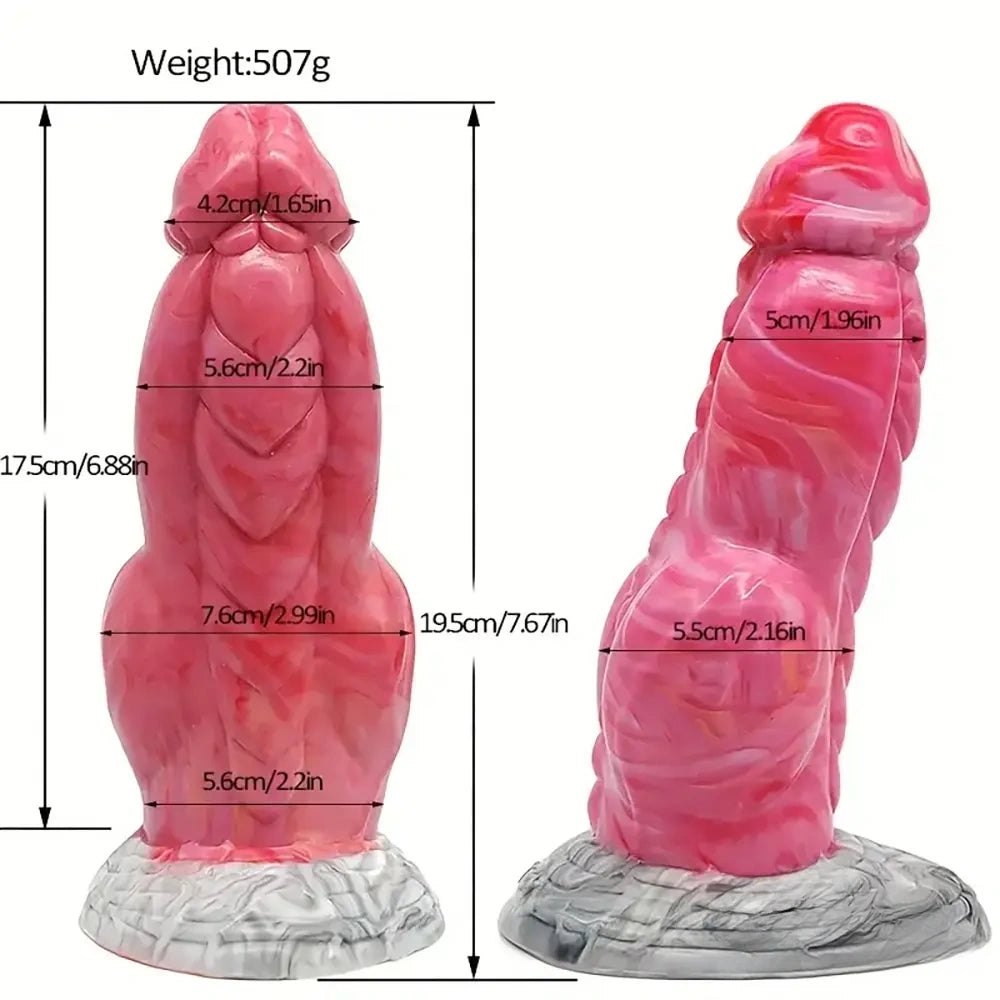 Pink Scaled Knot Dildo 7.67in - Knotted Fantasy Dildo