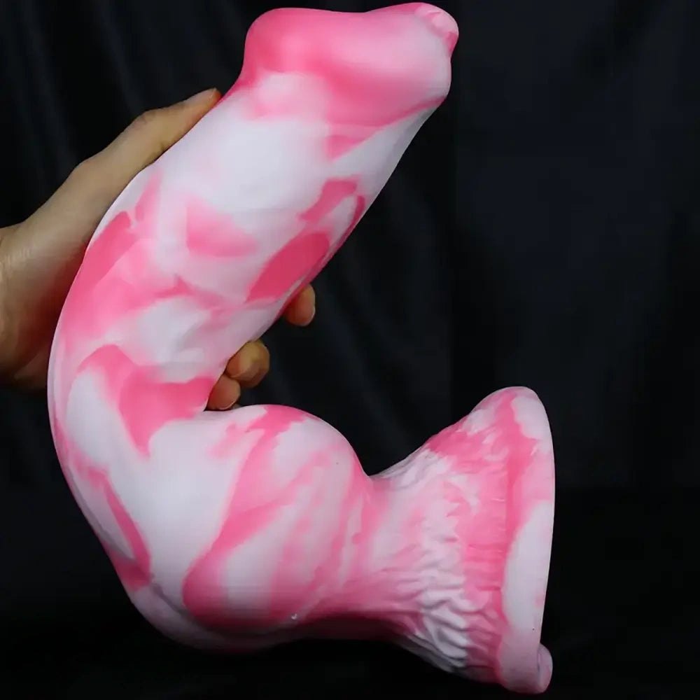 Pink Silicone Dog Knot Dildo - Knotted Animal Dildo