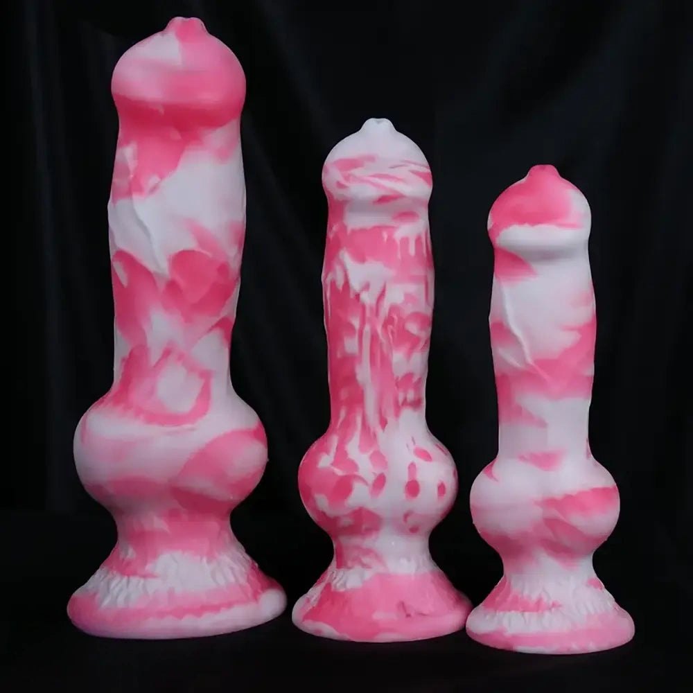 Pink Silicone Dog Knot Dildo - Knotted Animal Dildo