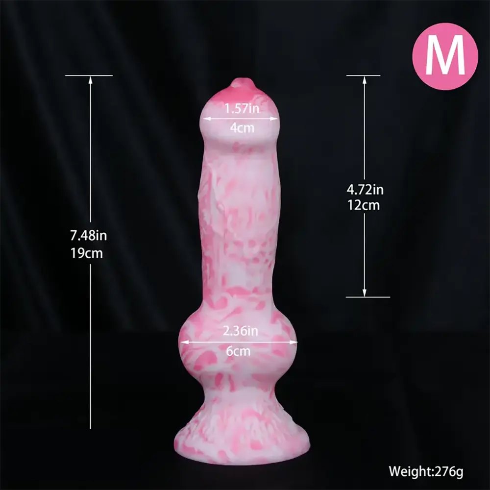 Pink Silicone Dog Knot Dildo - Knotted Animal Dildo