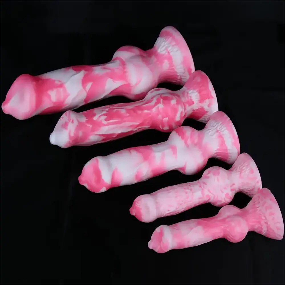 Pink Silicone Dog Knot Dildo - Knotted Animal Dildo
