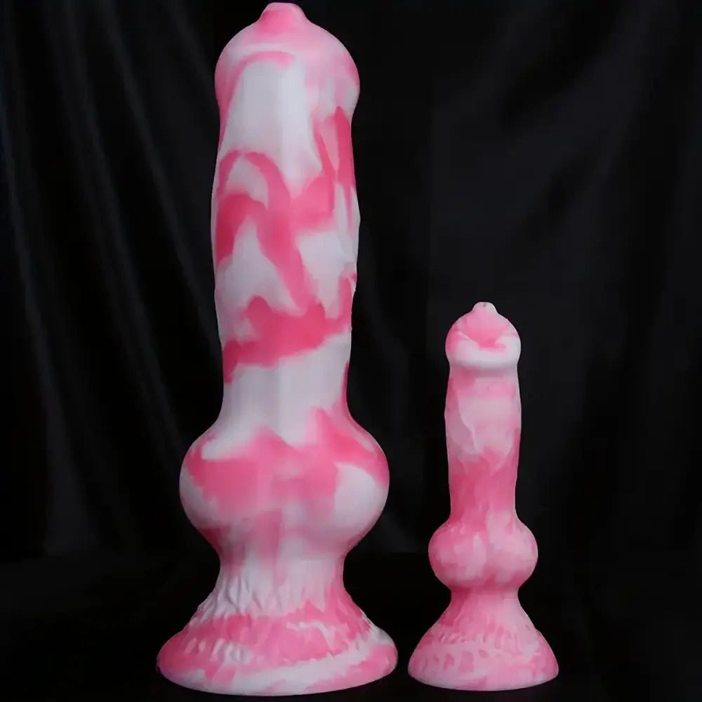 Pink Silicone Dog Knot Dildo - Knotted Animal Dildo
