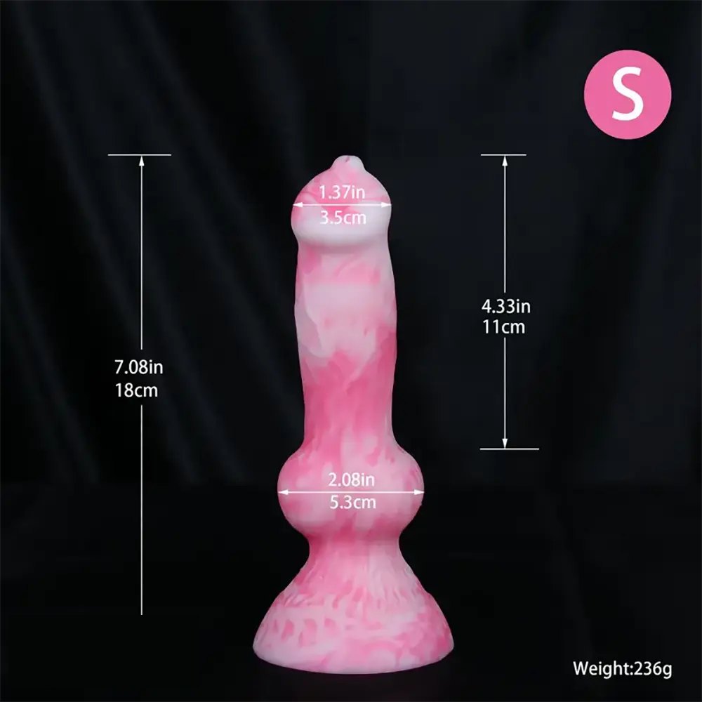 Pink Silicone Dog Knot Dildo - Knotted Animal Dildo
