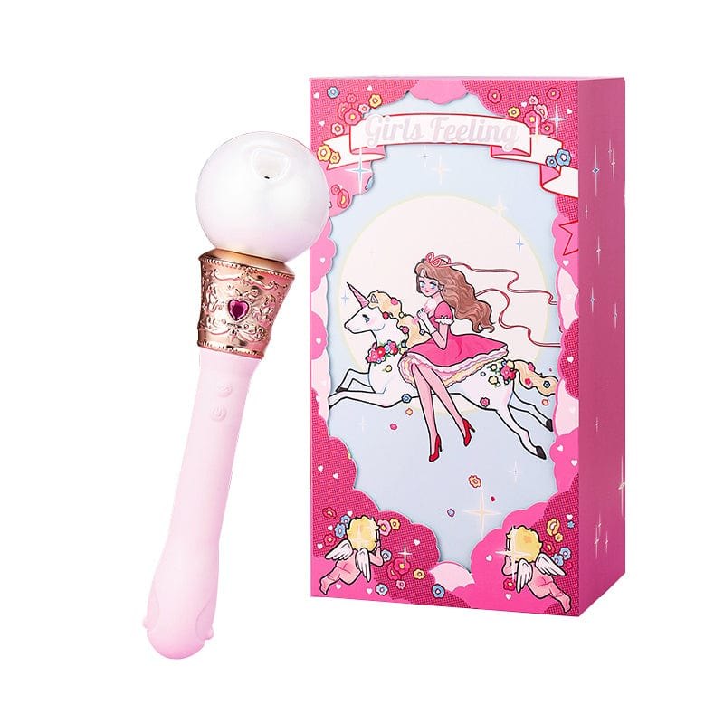 Pink Split Wand Suction Vibrator - Clit Sucking Toy