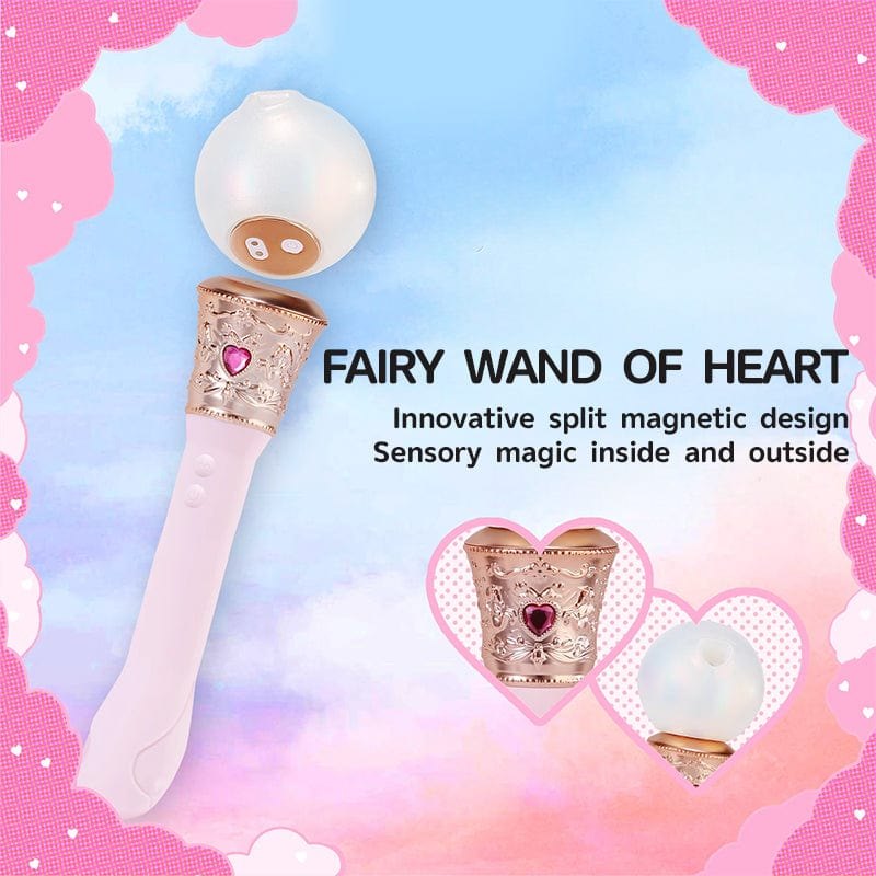 Pink Split Wand Suction Vibrator - Clit Sucking Toy