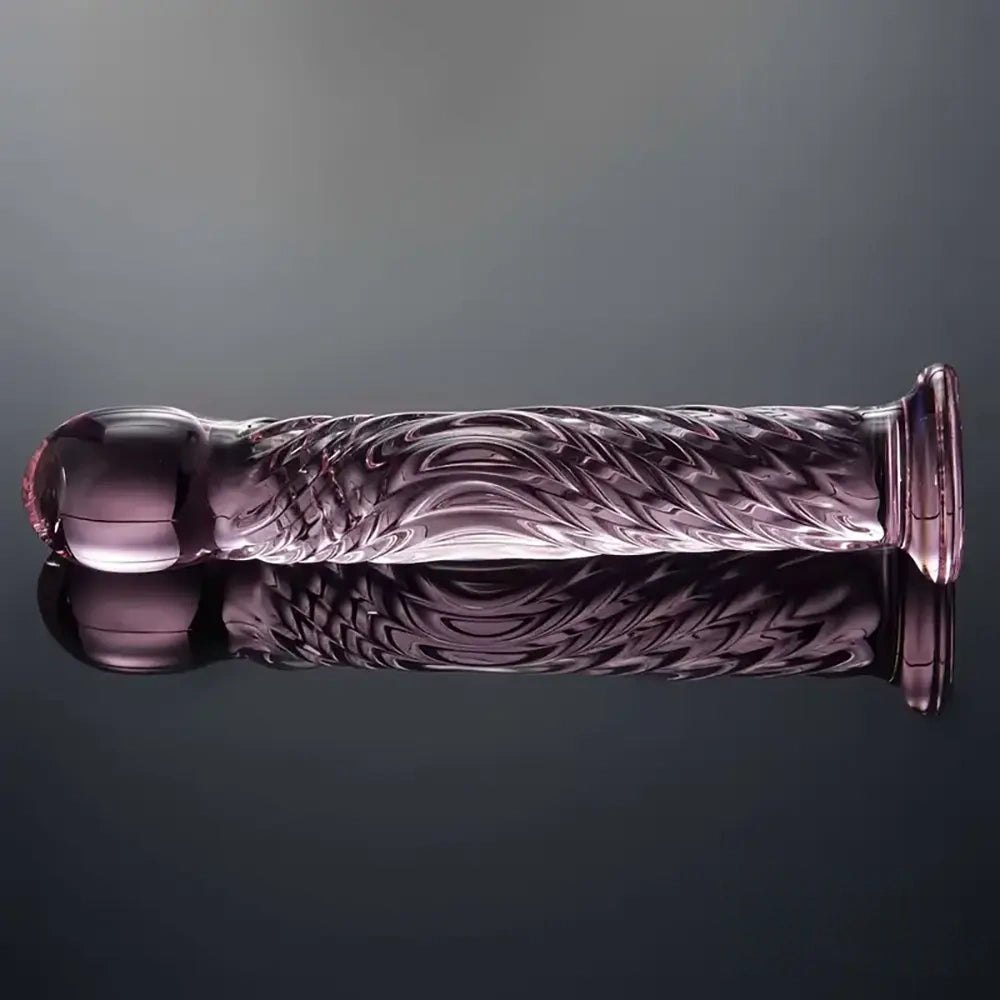 Pink Threaded Glass Dildo - Glass Dildo 6.69 in