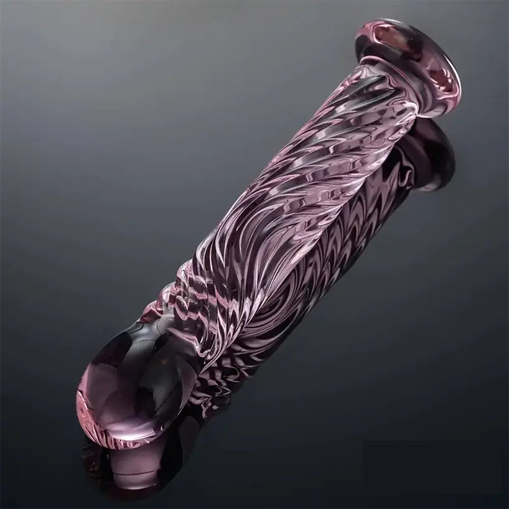 Pink Threaded Glass Dildo - Glass Dildo 6.69 in