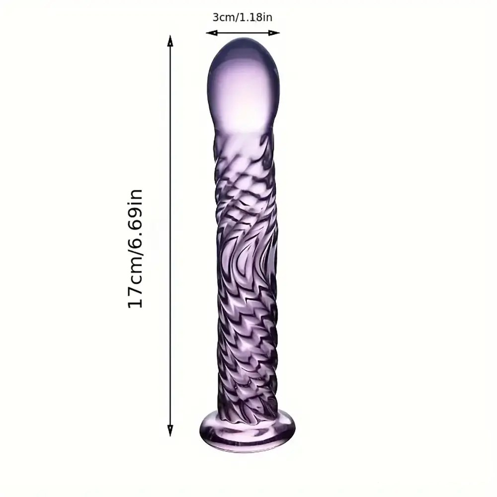 Pink Threaded Glass Dildo - Glass Dildo 6.69 in