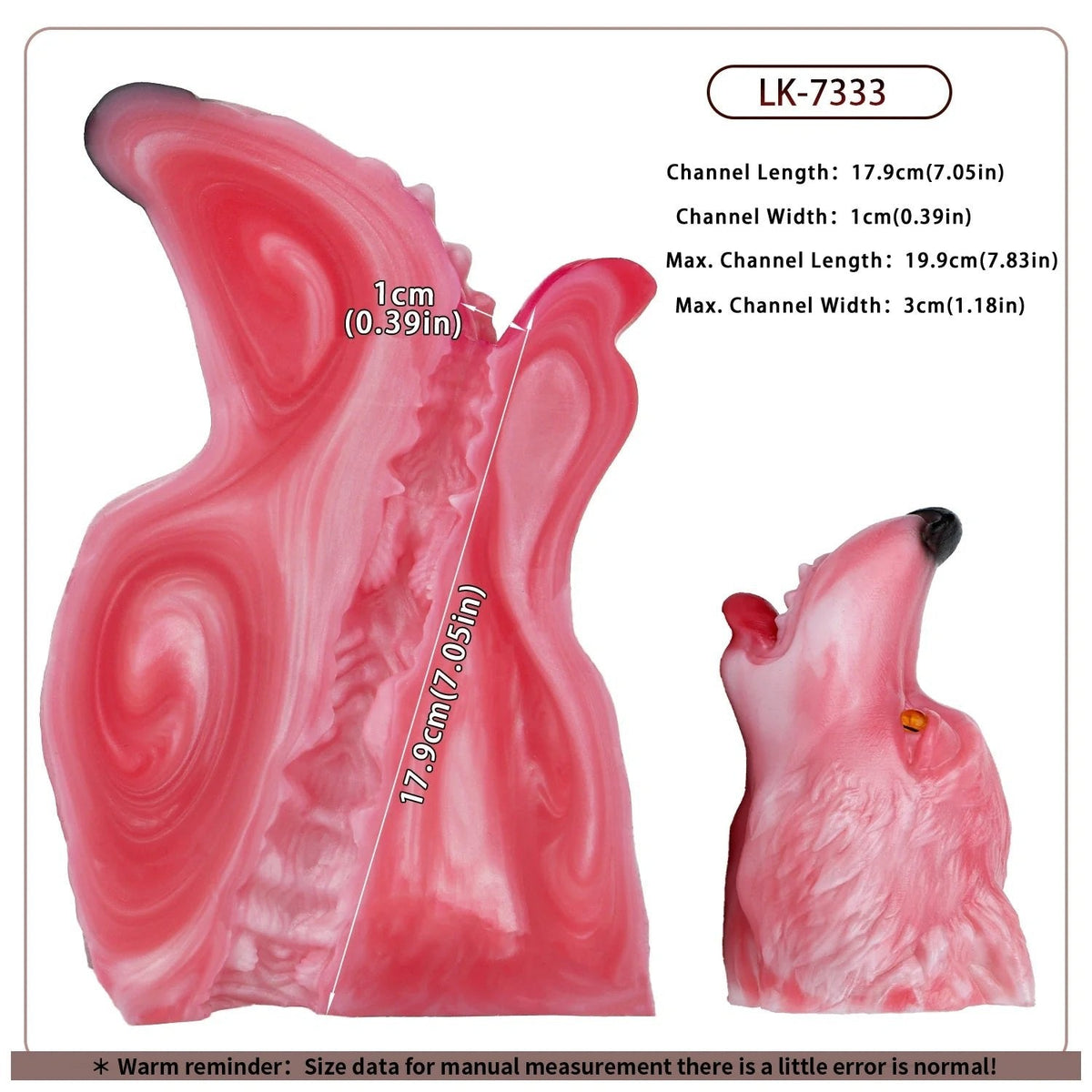 Pink Wolf Howling Pocket Pussy - Animal Head Onahole
