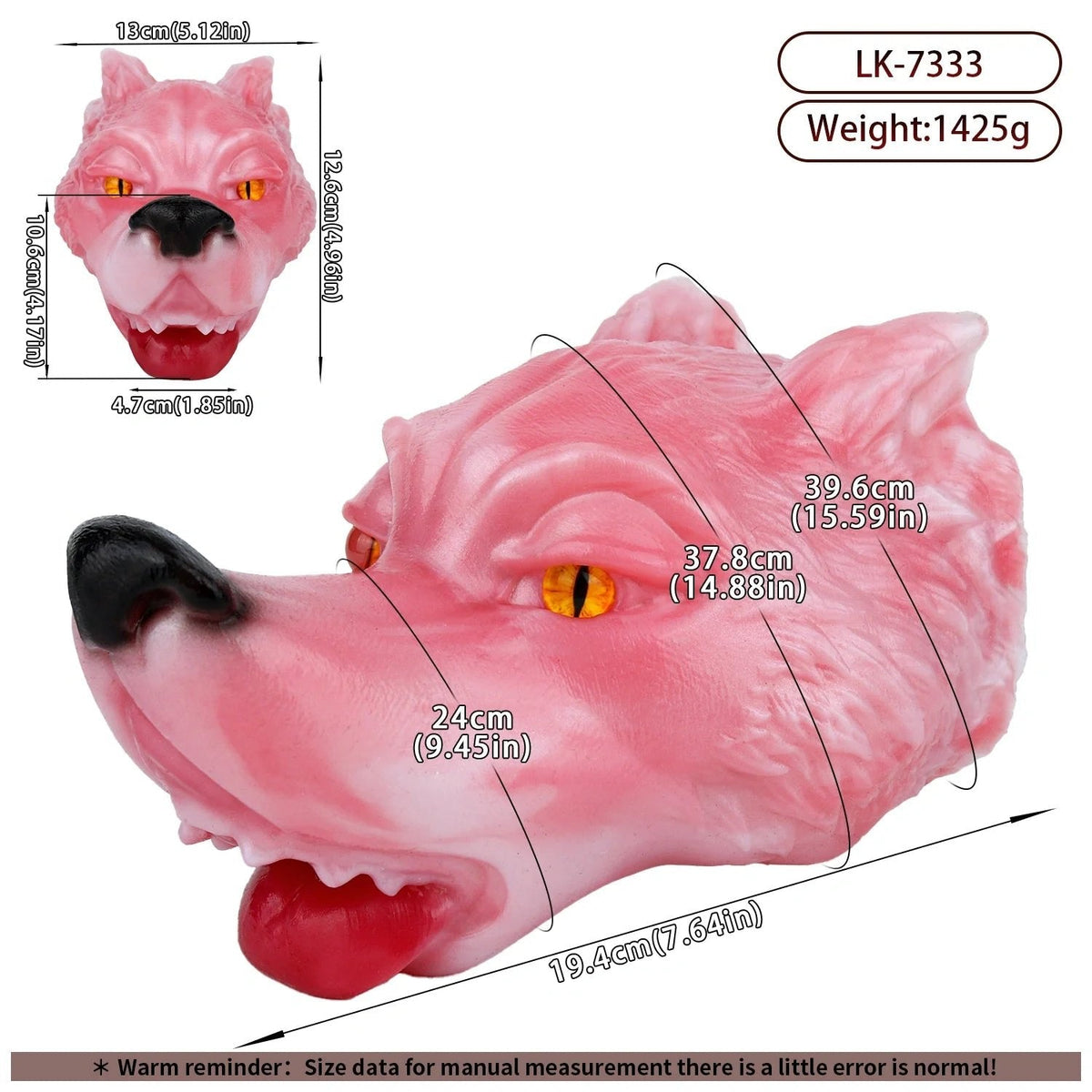 Pink Wolf Howling Pocket Pussy - Animal Head Onahole