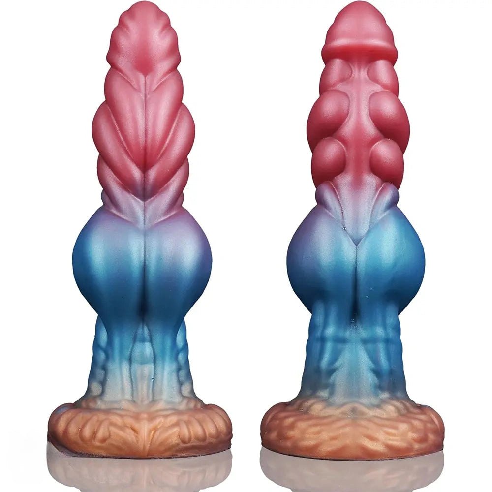 Plumed Knot Ombre Dildo - Textured Animal Fantasy Dildo