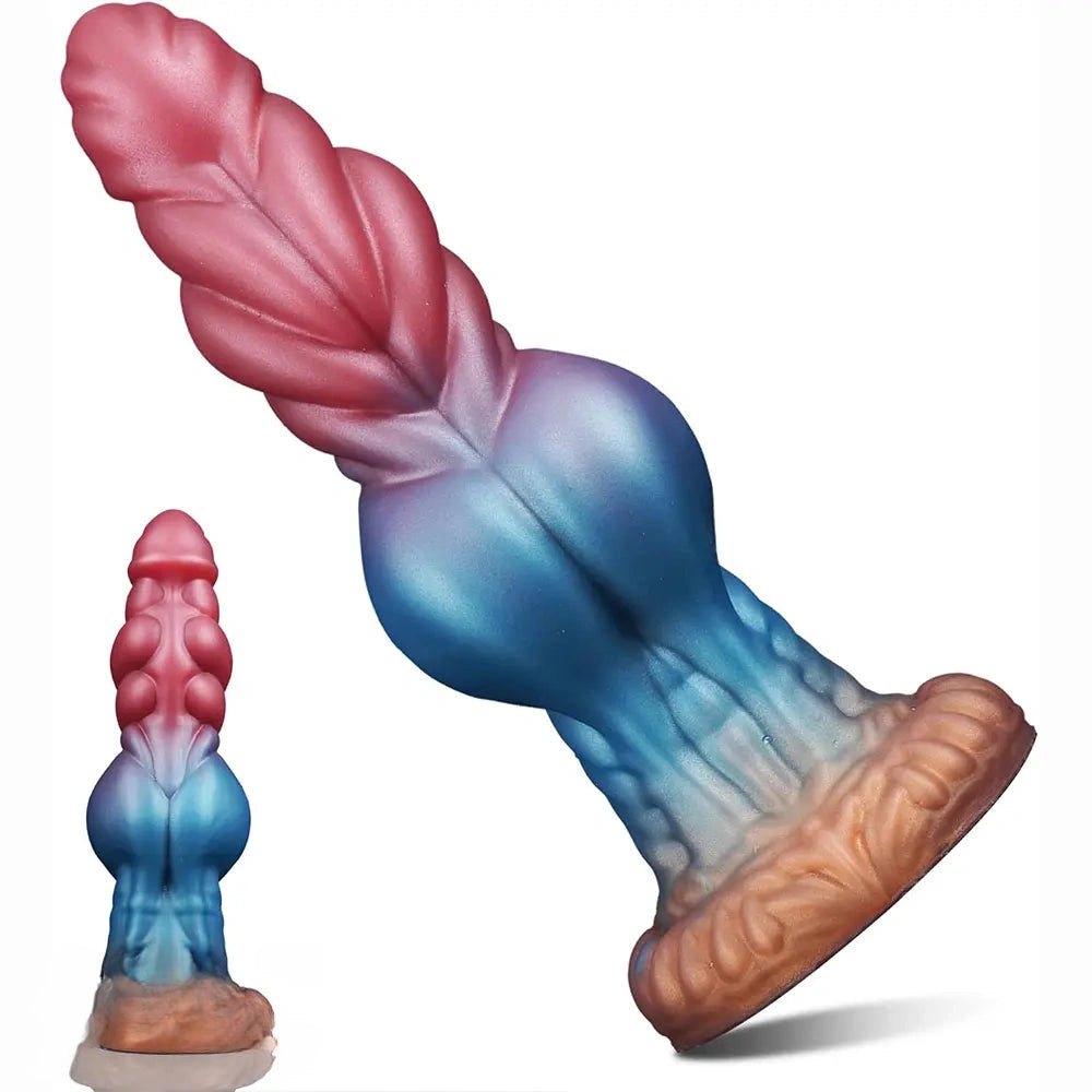 Plumed Knot Ombre Dildo - Textured Animal Fantasy Dildo