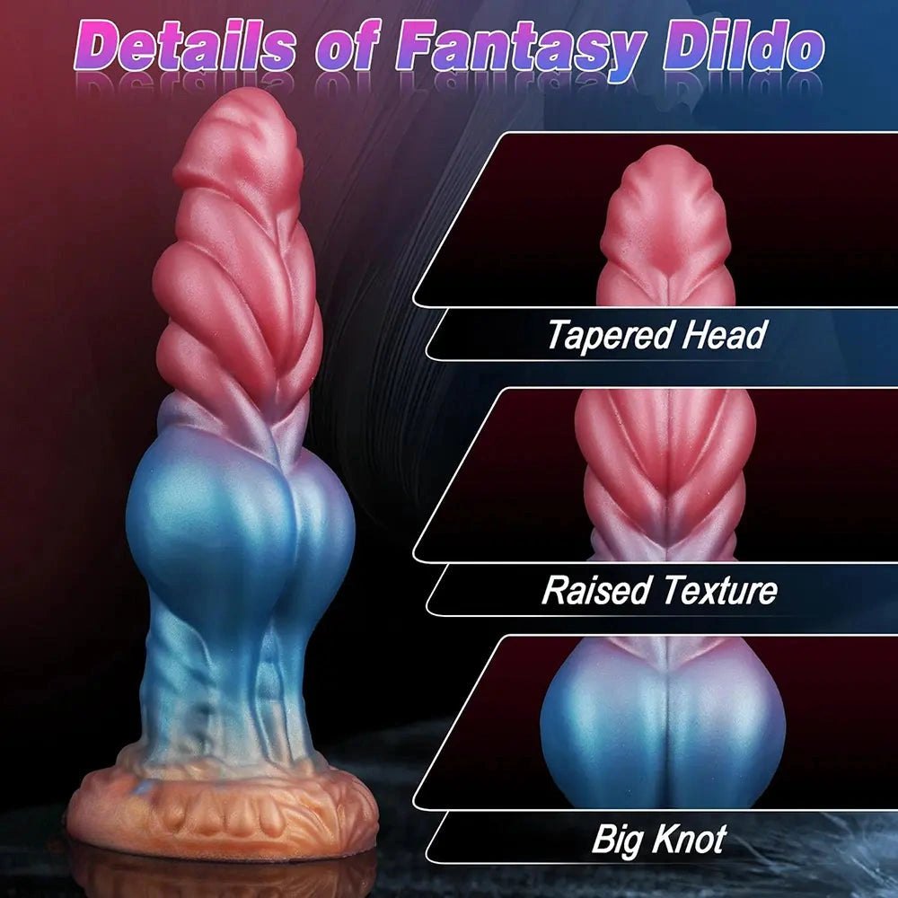Plumed Knot Ombre Dildo - Textured Animal Fantasy Dildo