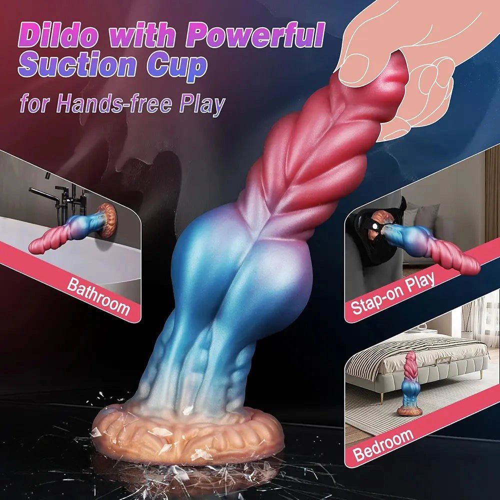 Plumed Knot Ombre Dildo - Textured Animal Fantasy Dildo