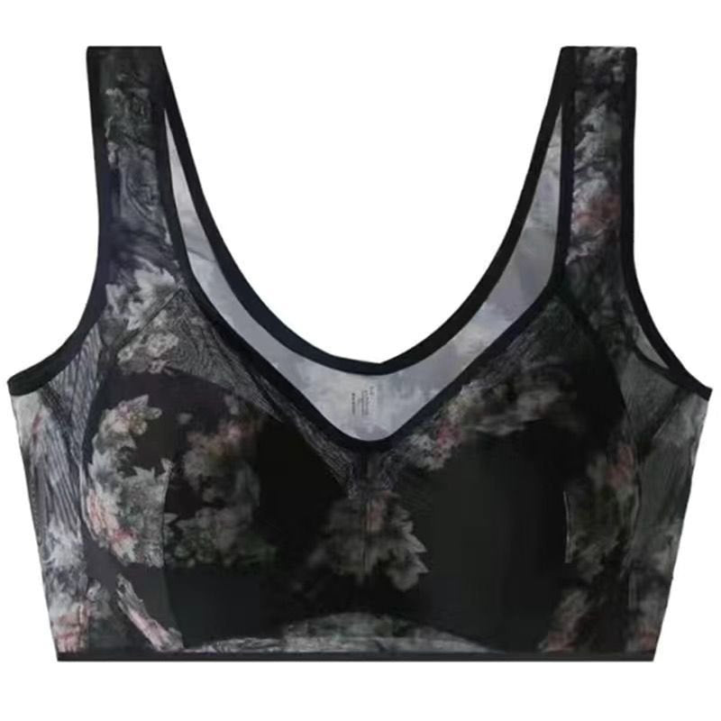 Plus Size Floral Wireless Vest Bra - Lingerie Set for Women