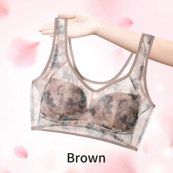 Plus Size Floral Wireless Vest Bra - Lingerie Set for Women