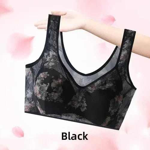 Plus Size Floral Wireless Vest Bra - Lingerie Set for Women