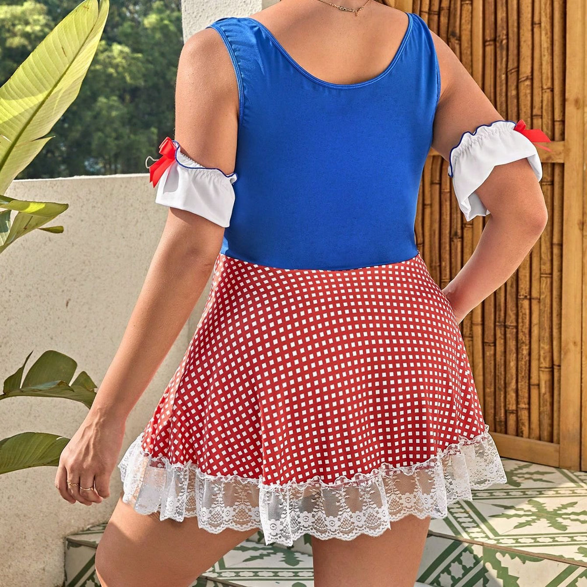 Plus Size Gingham Maid Costume - Maid Roleplay Outfit