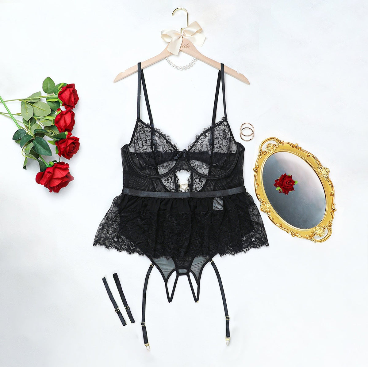 Plus Size Lace Babydoll Garter - Sexy Babydoll Lingerie
