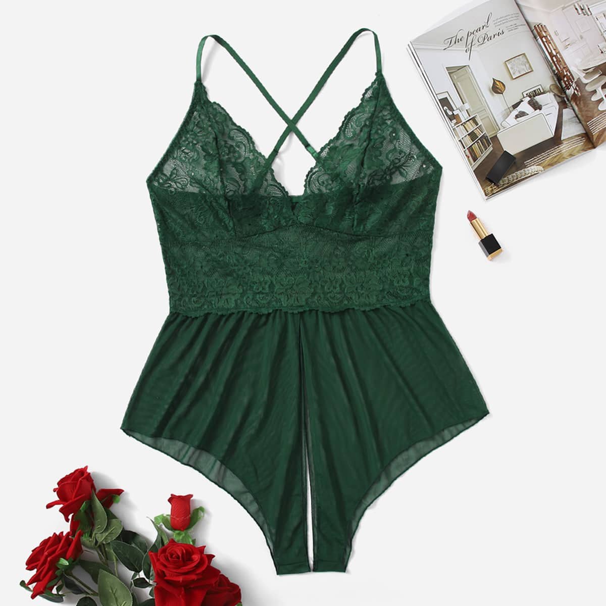 Plus Size Lace Babydoll Jumpsuit - Sexy Babydoll Lingerie