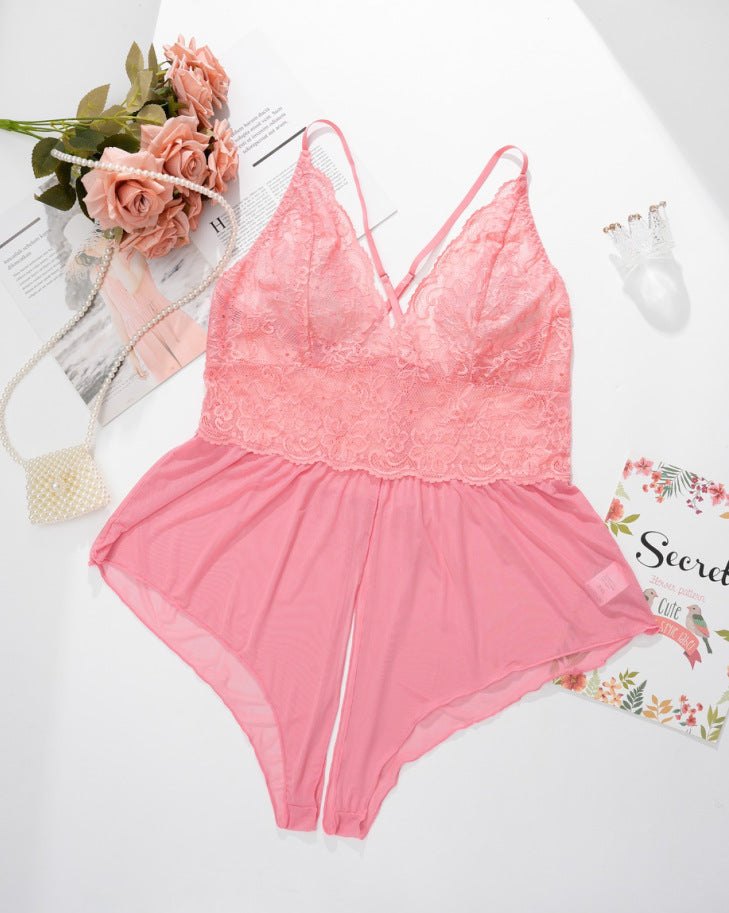 Plus Size Lace Babydoll Jumpsuit - Sexy Babydoll Lingerie