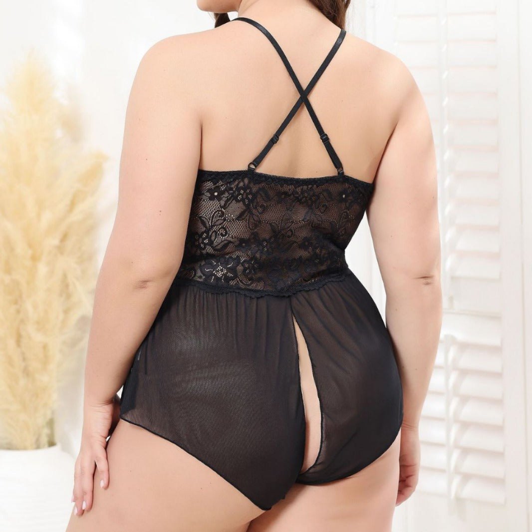 Plus Size Lace Babydoll Jumpsuit - Sexy Babydoll Lingerie