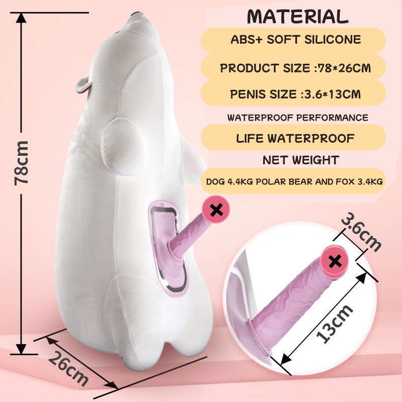 Plush Bear Pillow With Hidden Dildo - Discreet Sex Machine