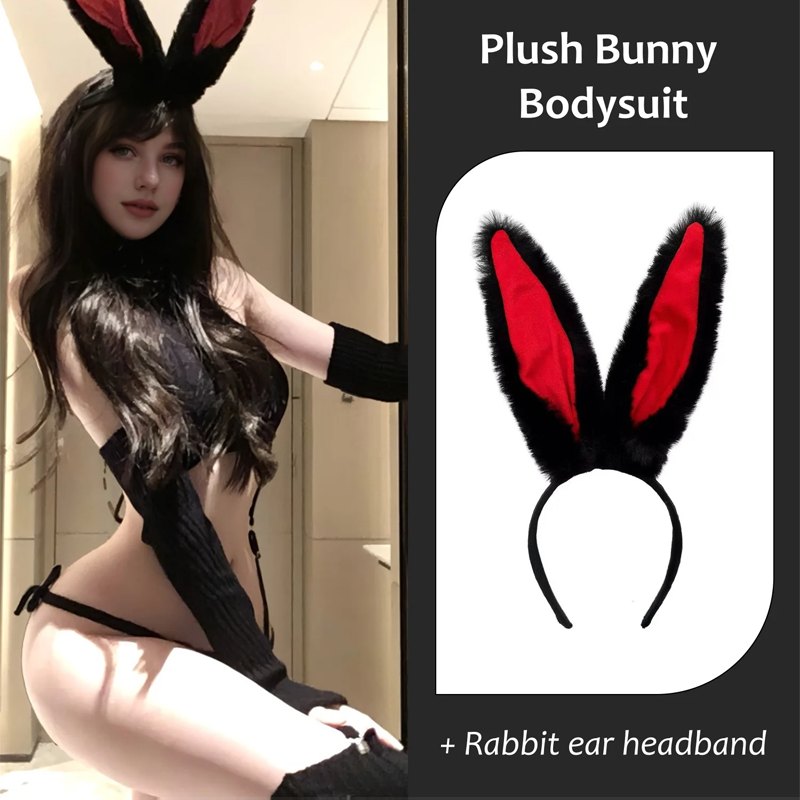 Plush Bunny Cosplay Bodysuit - Sexy Roleplay Costume
